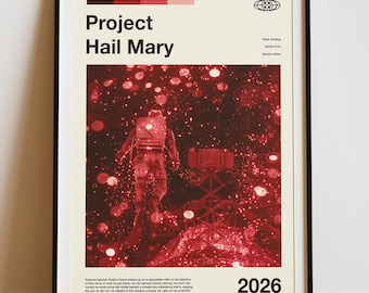 Locandina del film Project Hail Mary, arte murale cinematografica minimalista, stampa di un film di fantascienza, regalo per i fan di Project Hail Mary, decorazione murale di alta qualità