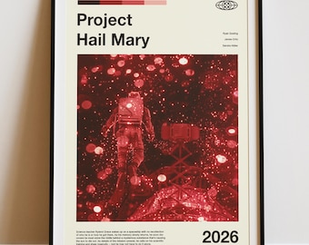 Locandina del film Project Hail Mary, arte murale cinematografica minimalista, stampa di un film di fantascienza, regalo per i fan di Project Hail Mary, decorazione murale di alta qualità