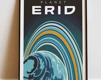Poster del Progetto Hail Mary Erid / Stampa vintage di viaggi spaziali / Regalo retrò per appassionati di pianeti fantascientifici / Poster del pianeta Erid / Decorazione murale del Progetto Hail Mary