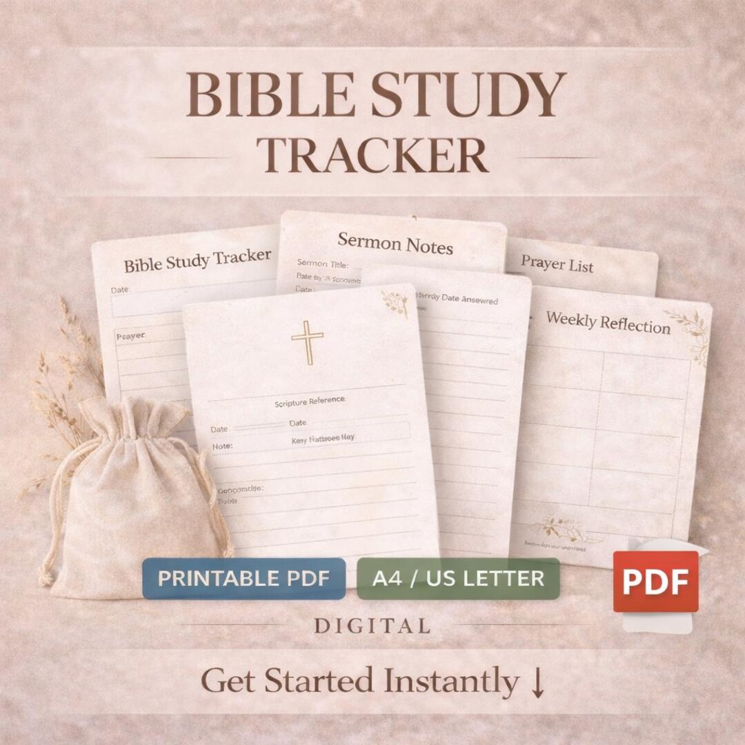Bible Study Tracker Printable | Daily Devotional Journal (PDF Download ...