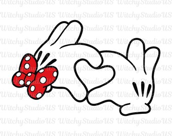 SVG e PNG de Mãos de Rato em Formato de Coração, Dia dos Namorados, Coração, Amante, Reino Mágico, Download Digital