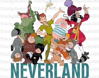 Peter Pan retrô da Terra do Nunca PNG, Peter Pan da Disney PNG, Sininho Capitão Gancho PNG, Terra do Nunca PNG, Reino Mágico PNG, Download Digital