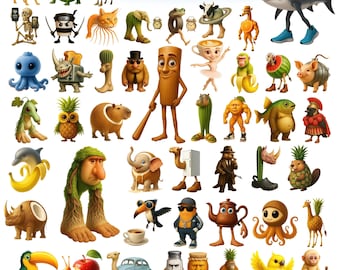 Pacote de imagens PNG de personagens de memes italianos (Download Digital)
