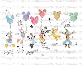 Mickey et ses amis ballon Png, Mickey Mouse Png, Magical Kingdom Png, Disney Mickey Minnie Pluto Dingo Dingo Png, téléchargement numérique