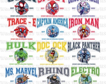 Pacote de PNGs do Homem-Aranha e seus Incríveis Amigos, PNGs combinando dos Vingadores, PNGs combinando da Família Homem-Aranha, PNG do Homem-Aranha Fantasma Girando, PNGs de Super-Heróis