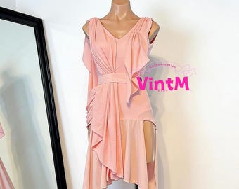 Color Customizable Latin Dance Dress, Draped Open Back for Salsa Performances & Practice