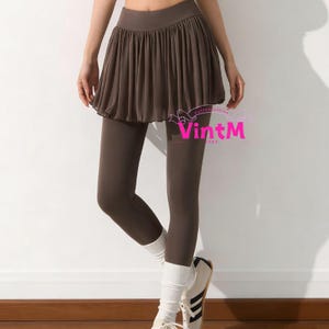 Ballet Style 2-in-1 Skirted Leggings: High Waist Chiffon Yoga Pants, Women Athletic & Casual Wear