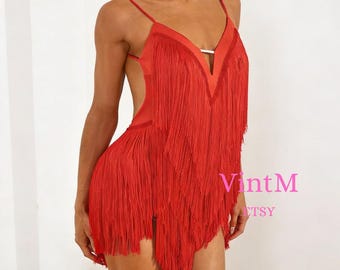 Latin-dansjurk, latindanskleding met franje en ondergoed