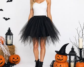 Custom Irregular Tulle Tutu Skirt, Halloween Cosplay Costume, Layered Party Dress