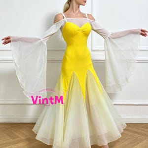 slim fit dress slacks Womens A-Line Maxi Off Shoulder 3/4 Length Sleeve Ballroom Dress – DANCEYM main image 1