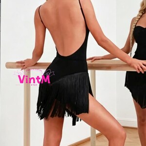 Women Backless Latin Dance Top Star Angle Skirt Set Adult Practice Dance Wear