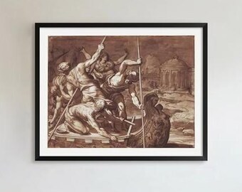 Abduction of Helen Print, Greek Mythology Wall Art, Renaissance Art Poster, Dark Academia Decor, Classical European Art, Vintage History Art