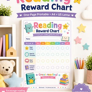 Reading Reward Chart Printable PDF