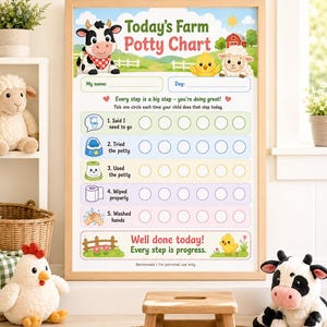 Farm Animals Todays Potty Chart Printable PDF