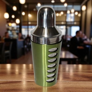 Vintage Trudeau Stainless Cocktail Shaker / Mixer with Recipes