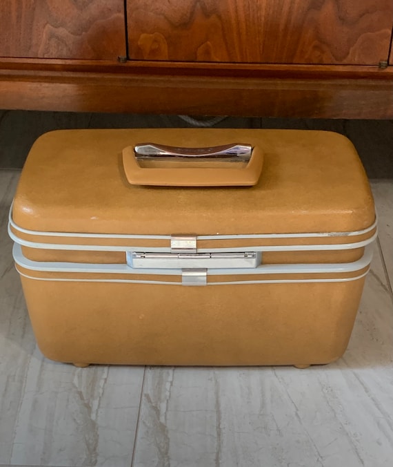 Vintage Samsonite Gold Train Case Travel Bag - image 6