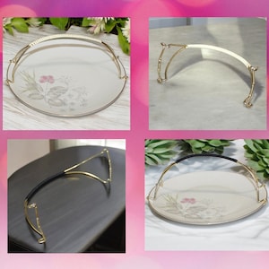 Vintage Removeable Plate Caddy, Plate Handle Black or White