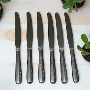 Vintage Set of 6 Imperial Star Time Stainless Steel Hollow Knives