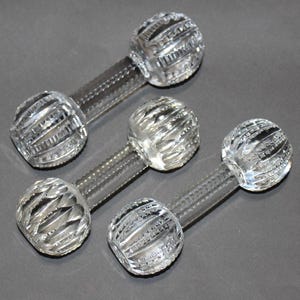 Vintage Set of 3 Hand Cut Crystal Knife Rests