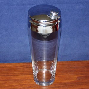 Vintage Tall Glass Cocktail Shaker / Mixer