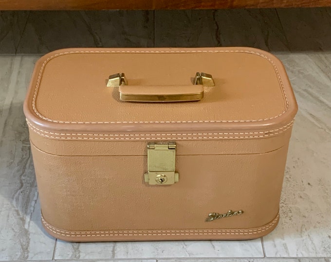 Vintage Starline Gold Brown Train Case Suitcase Hard Case Hard Shell Etsy