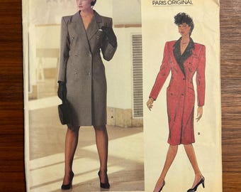 Vintage Vogue Paris Original Yves Saint Laurent Misses Coatdress Pattern 1237 Size 10 UNCUT