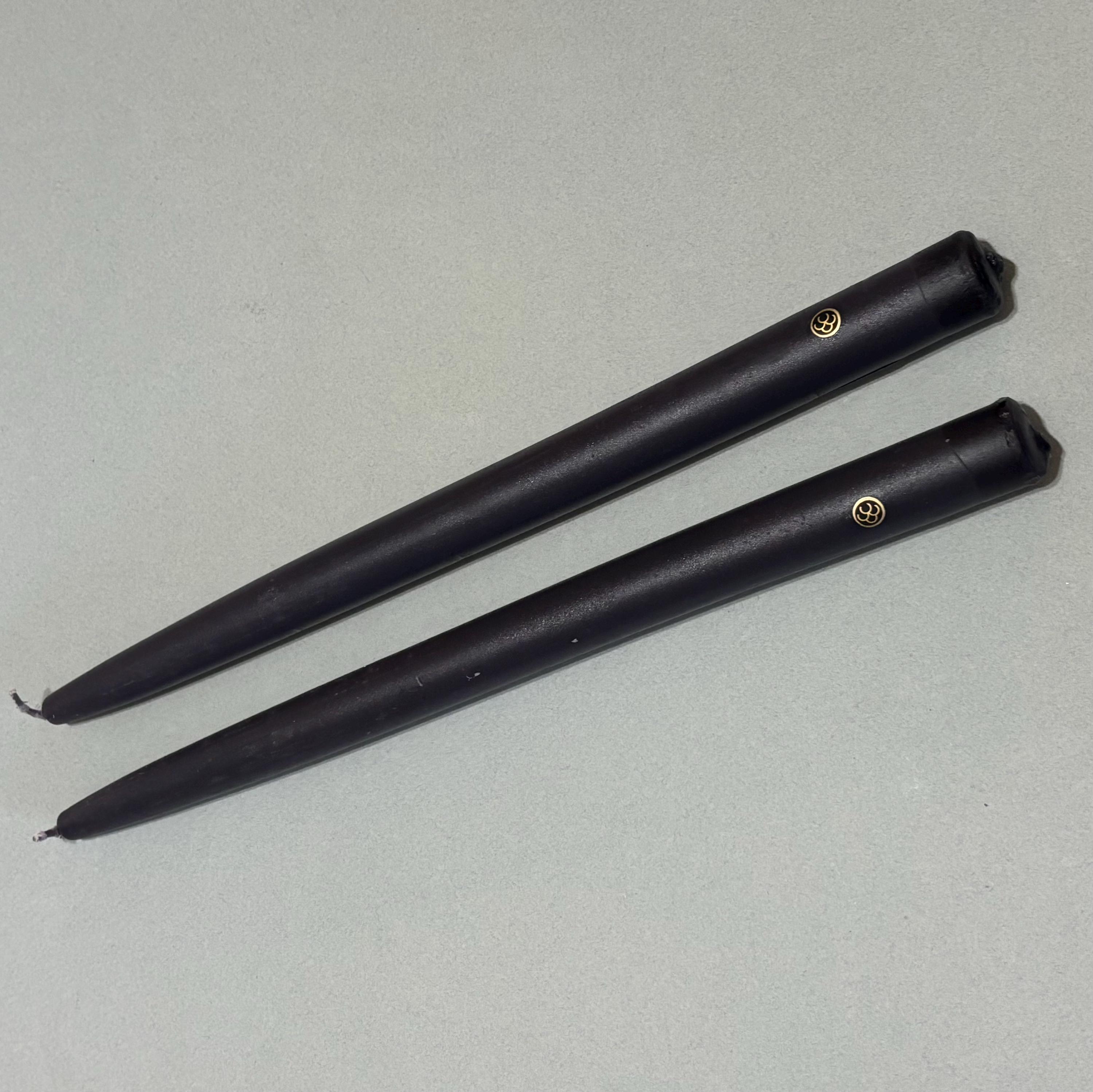 Vintage Pair of Black Taper Candles by Colonial Candle of Cape Cod - Etsy
