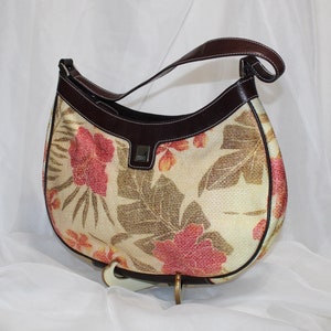 Sweet Vintage Franco Sarto Straw Floral Shoulder Purse