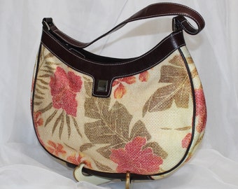 Sweet Vintage Franco Sarto Straw Floral Shoulder Purse