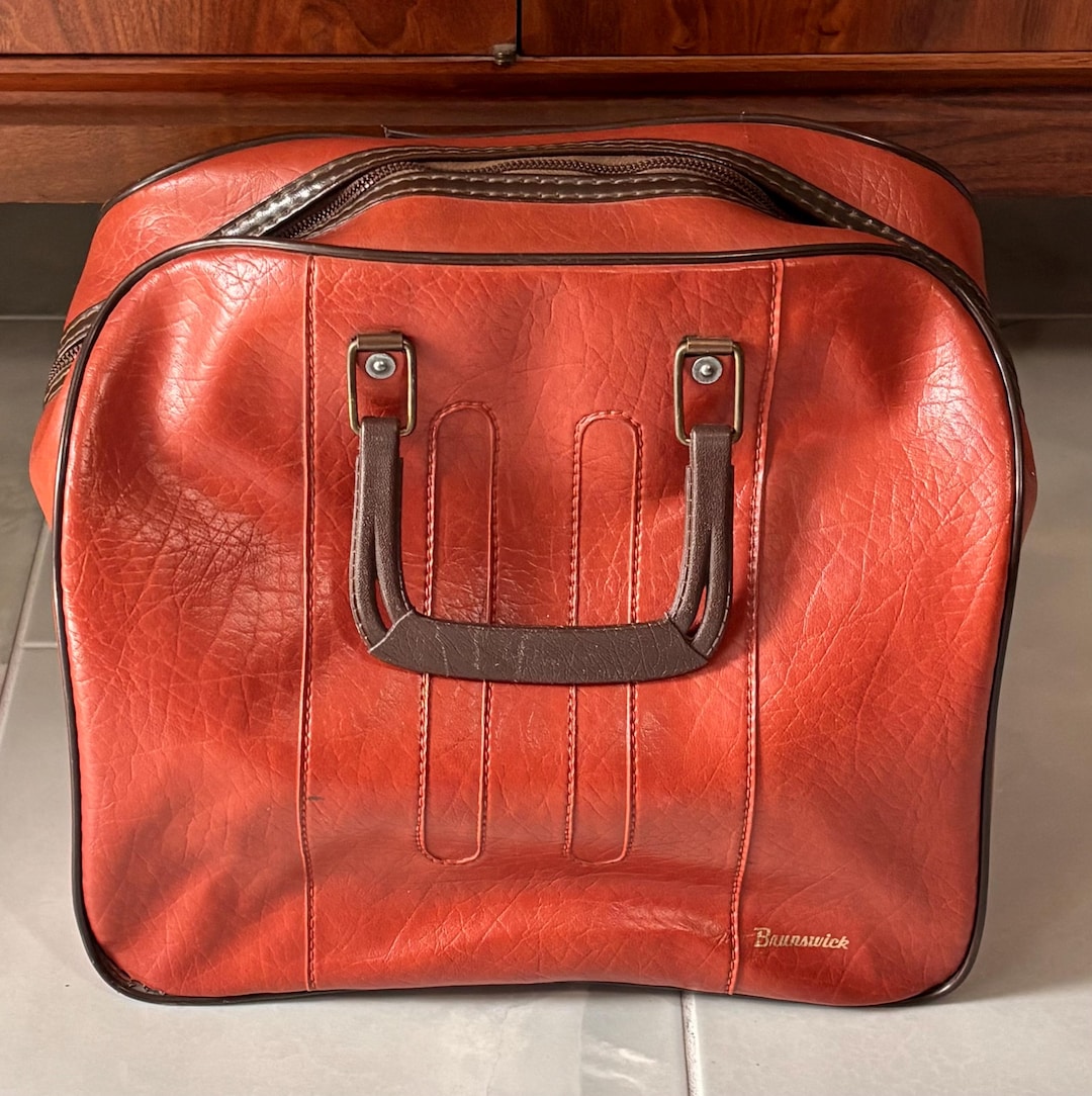 Vintage Brunswick Orange and Brown Bowling Ball Bag - Etsy