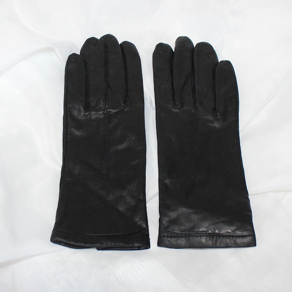 Vintage Thinsulate Black Nylon Gloves Size Medium