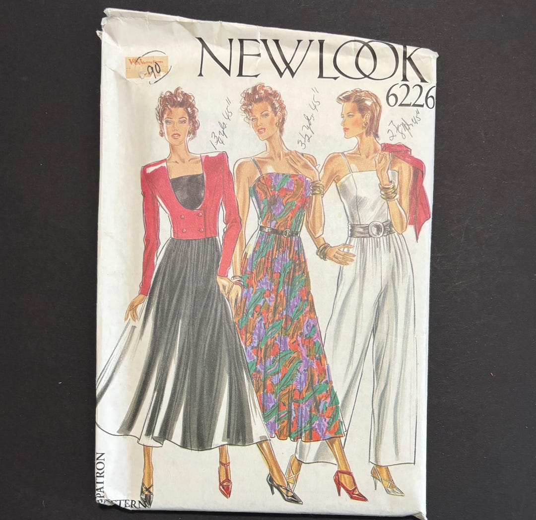 Vintage New Look Sewing Pattern 6226 Misses Jacket Dress and Jumpsuit ...