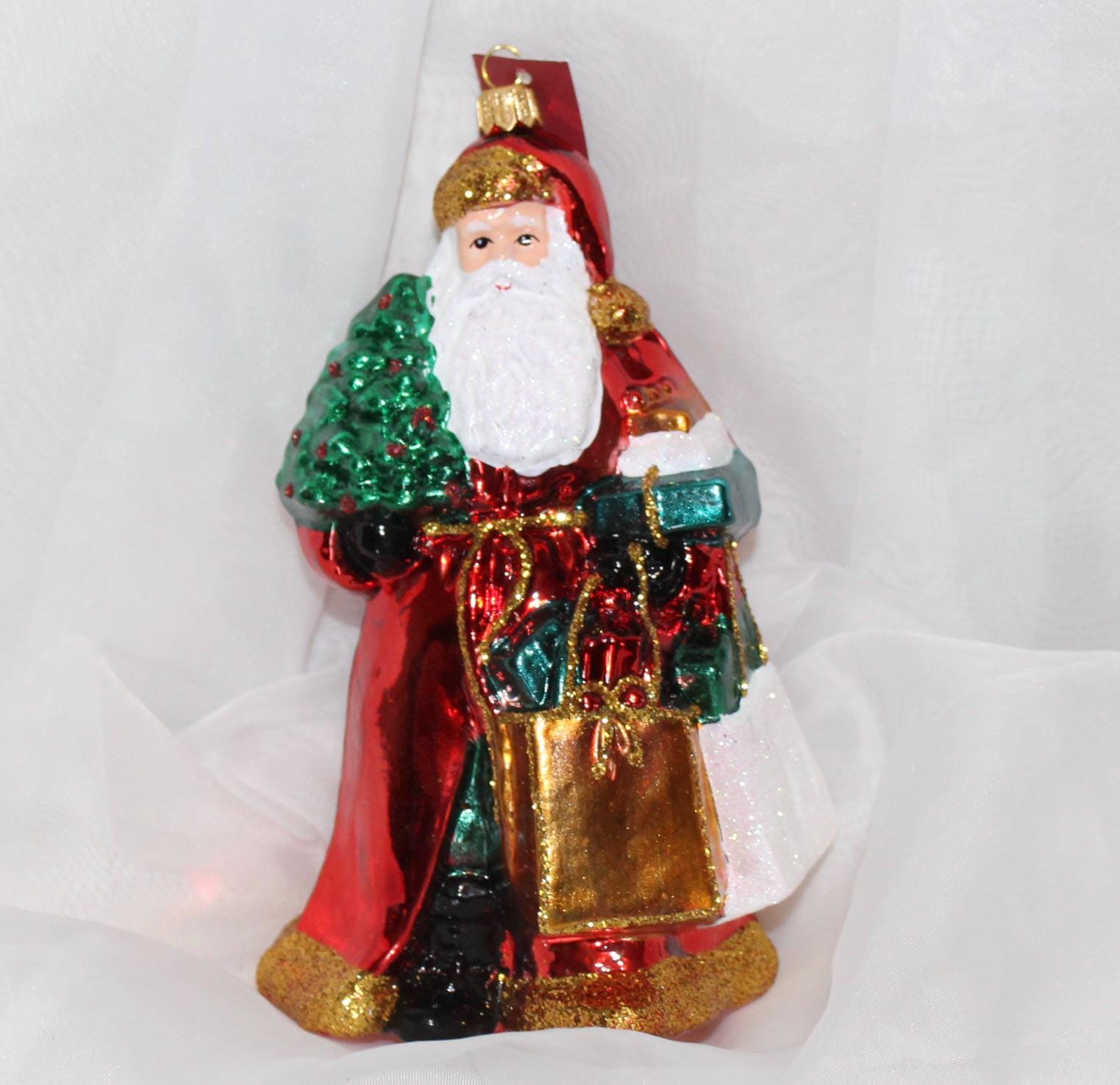 Vintage Glassware Art Studio Glass Santa Ornament Made in Poland - Etsy