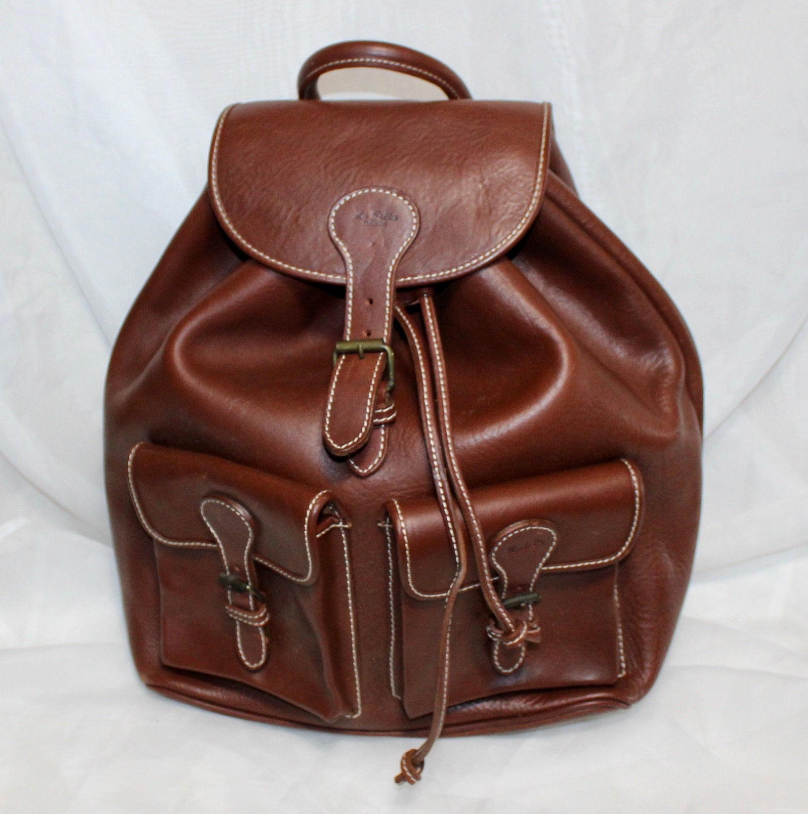 Vintage La Sella Roma Leather Backpack, Travel Bag - Etsy display picture 1