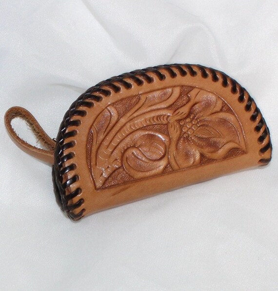 Vintage Hand Tooled Leather Coin Purse Change Purse - Etsy