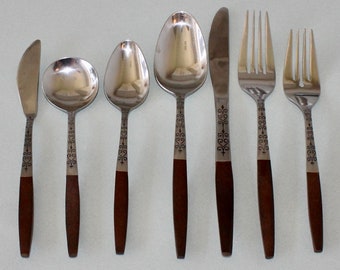 Vintage Interpur Flatware Replacement Pieces, Brown Handle