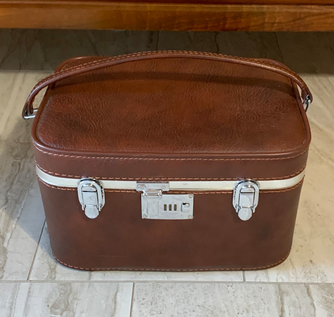 Vintage Ventura Rust Red Train Case Travel Bag Etsy