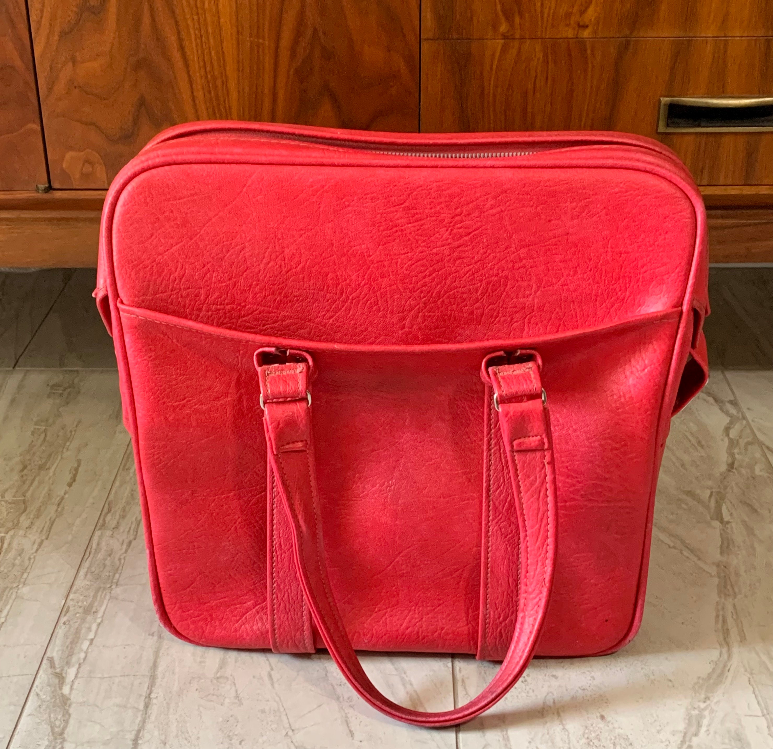 Samsonite Luggage Suitcase With Initials Lovely Vintage Pink Red