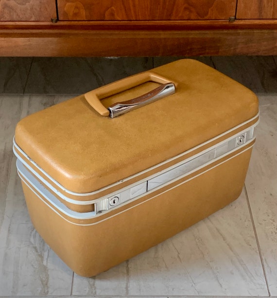 Vintage Samsonite Gold Train Case Travel Bag - image 4