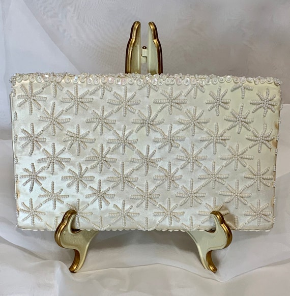 Pretty Vintage DuBarry Ivory Beaded and Sequin Cl… - image 3