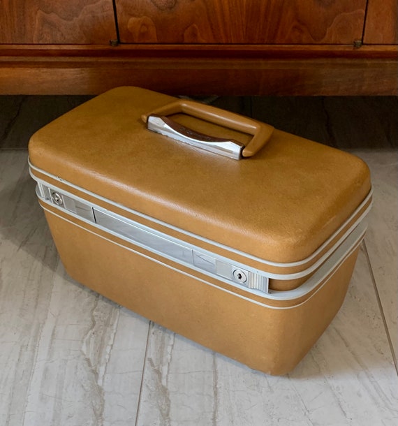 Vintage Samsonite Gold Train Case Travel Bag - image 2