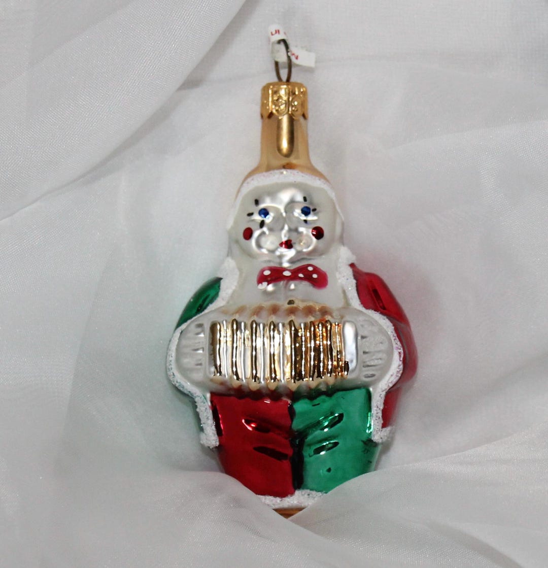 Vintage Christopher Radko Mime With Accordion Glass Christmas