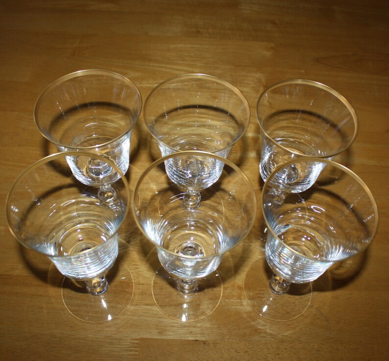 Vintage Fostoria Richmond Gold Rim Water Goblets Set of 6 Etsy