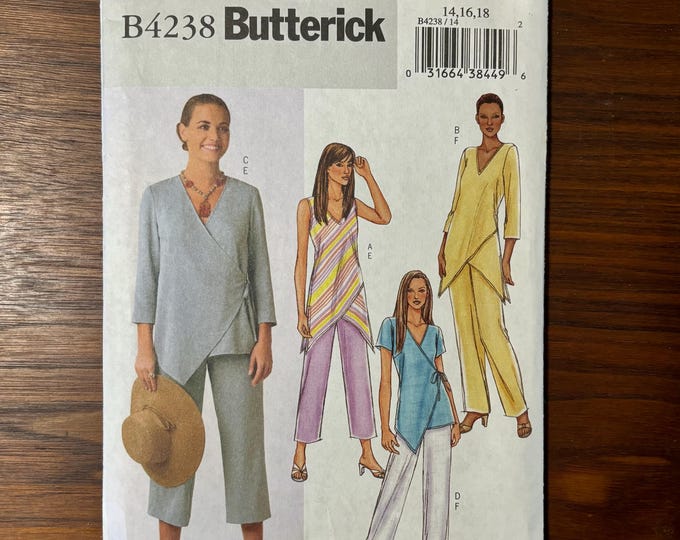 Vintage Butterick Misses Top and Pants Pattern B4238 Misses Size 14 16 ...
