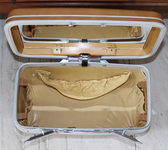 Vintage Samsonite Gold Train Case Travel Bag - image 5