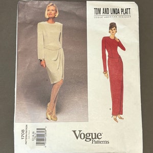 Vintage Vogue American Designer Tom and Linda Platt Misses Dress Pattern 1708 Misses Size 12-14-16 UNCUT
