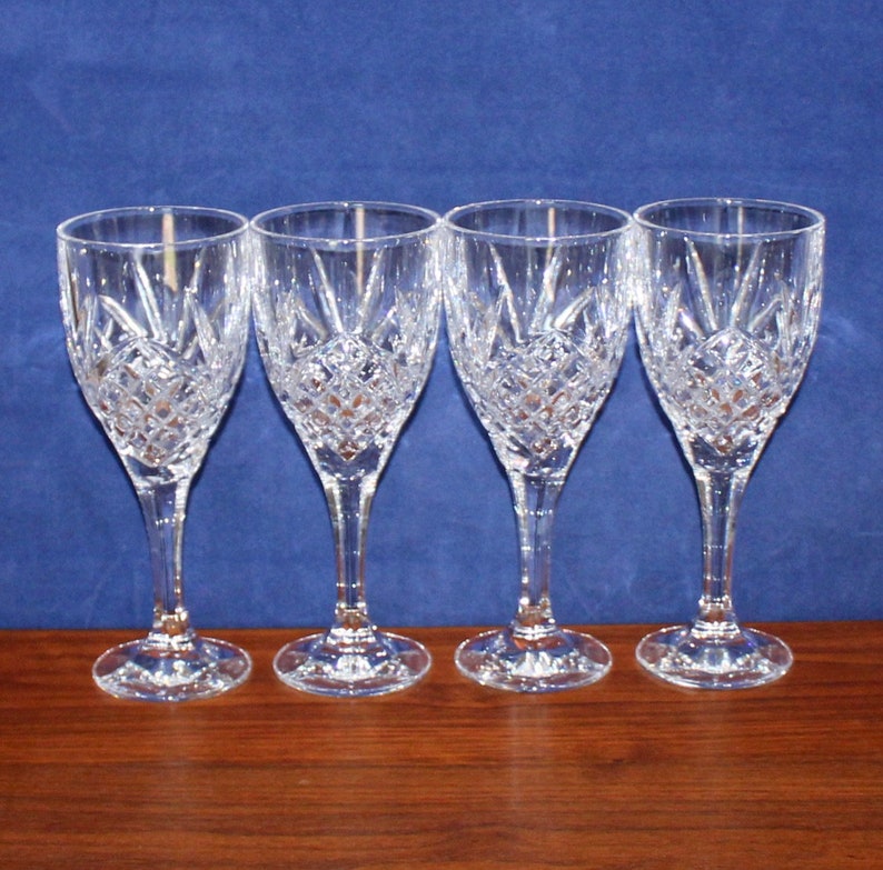 Vintage Set of 4 Godinger Dublin Wine Glasses / Water Goblets Etsy