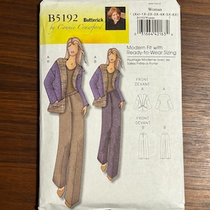 Vintage Butterick by Connie Crawford Modern Fit, Ready to Wear Sizing Pattern B5192 Misses Size XXL to 6X UNCUT