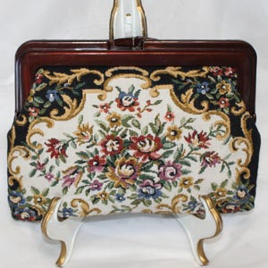 Vintage Petit Point Floral Coin Purse