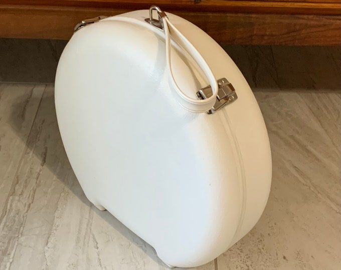 Vintage off White Round Travel Case Makeup Case Etsy